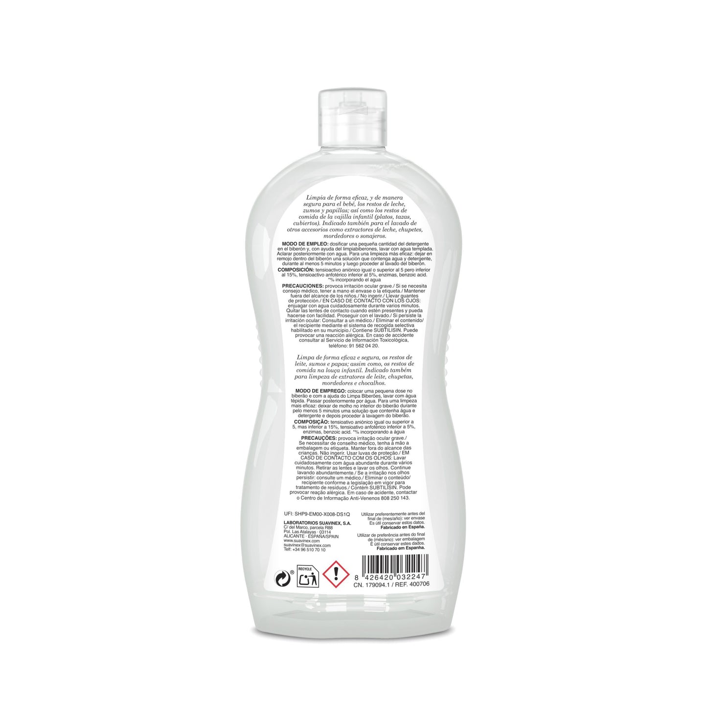 Detergente para biberones y tetinas 500 ml Suavinex