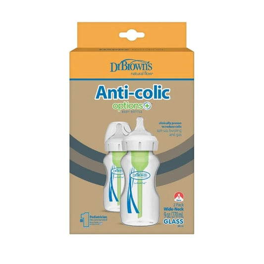 Set x2 Biberones de Vidrio Boca Ancha 9oz/270ml