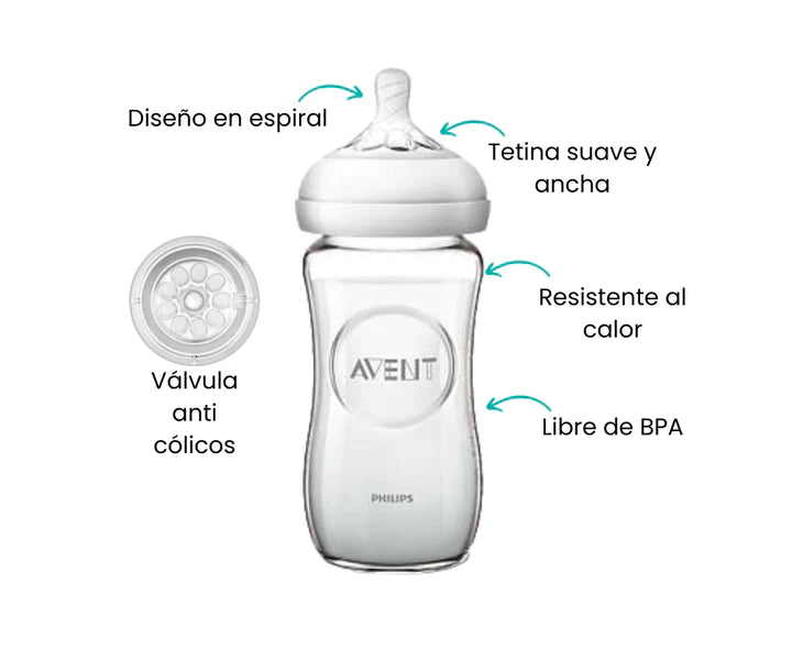 Biberon Natural de Vidrio 240 ml