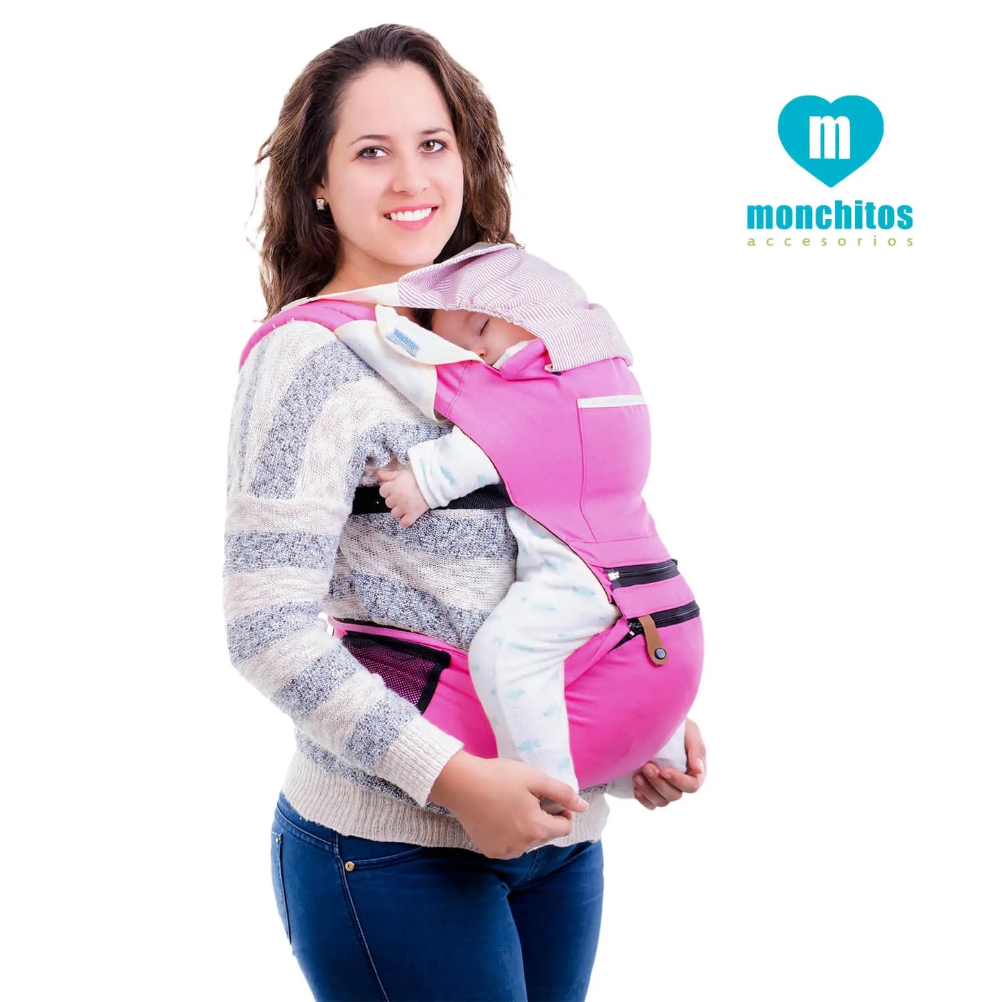 Canguro Baby Hip Carrier Rosado