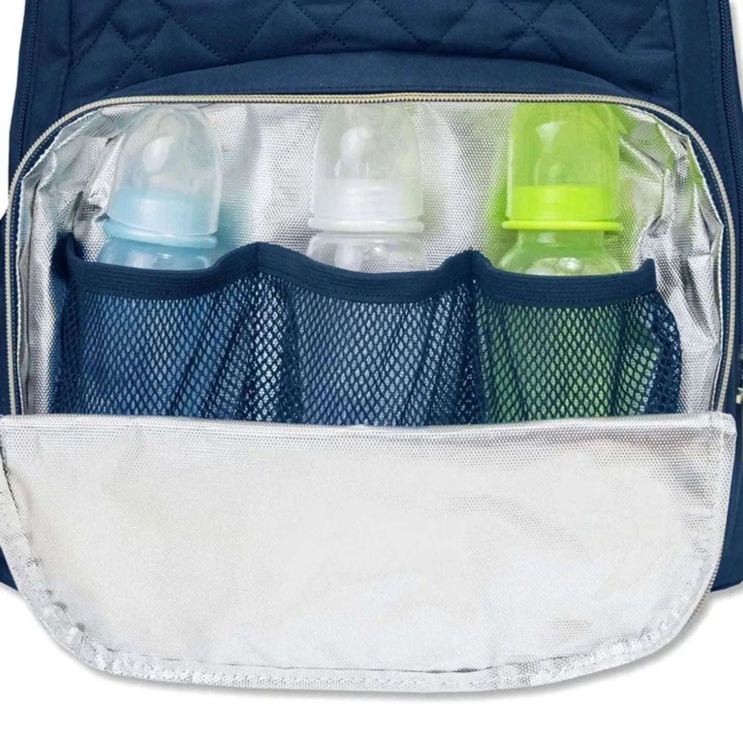 Mochila Pañalera Quilted Azul