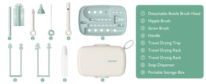 Kit de limpieza y secado de biberones Momcozy 7 en 1