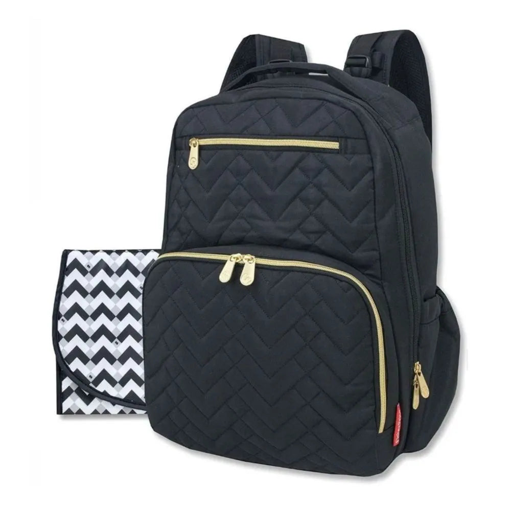 Mochila Pañalera Quilted Negro