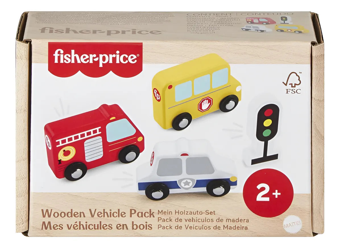 Pack Fisher Price Vehículos Madera X 4 Piezas