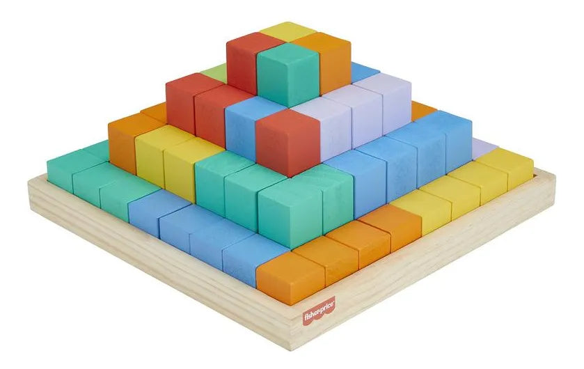 Pirámide De Bloques Madera Fisher Price X 65 Piezas