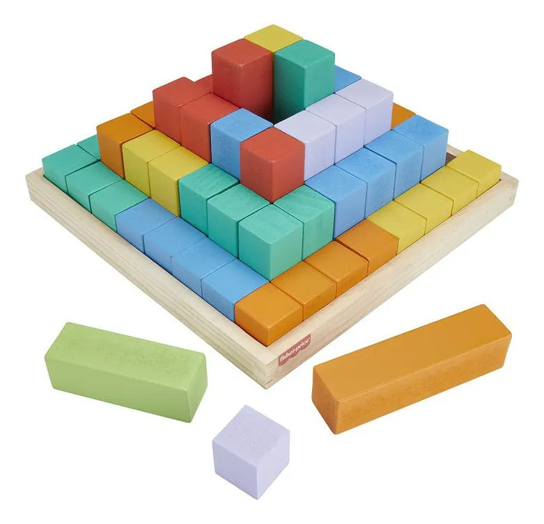 Pirámide De Bloques Madera Fisher Price X 65 Piezas