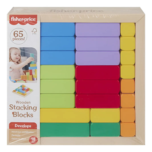 Pirámide De Bloques Madera Fisher Price X 65 Piezas