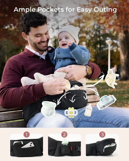 Portabebés Ergonómico 2 en 1 Move2Fit Momcozy con Asiento de Cadera