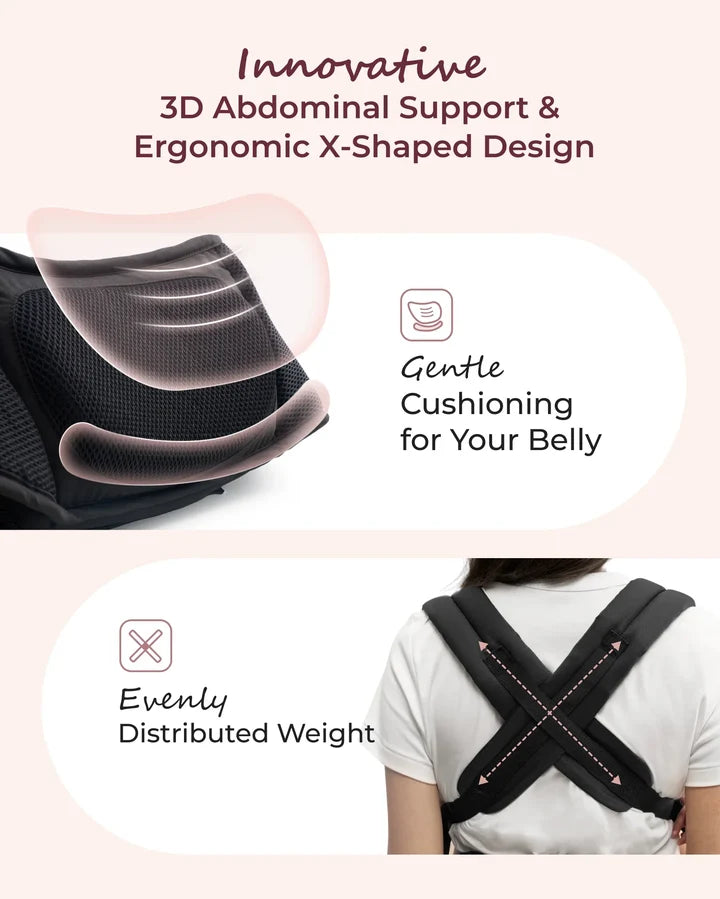 Portabebés Ergonómico 2 en 1 Move2Fit Momcozy con Asiento de Cadera