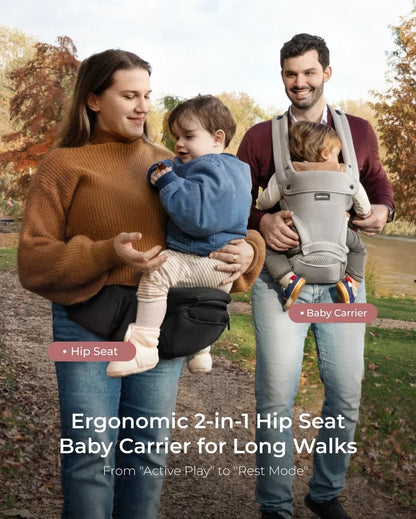 Portabebés Ergonómico 2 en 1 Move2Fit Momcozy con Asiento de Cadera