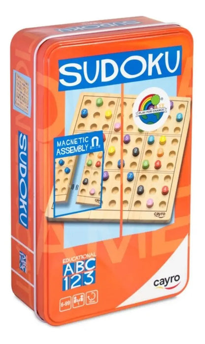 Sudoku de madera en caja de metal travel size Cayro