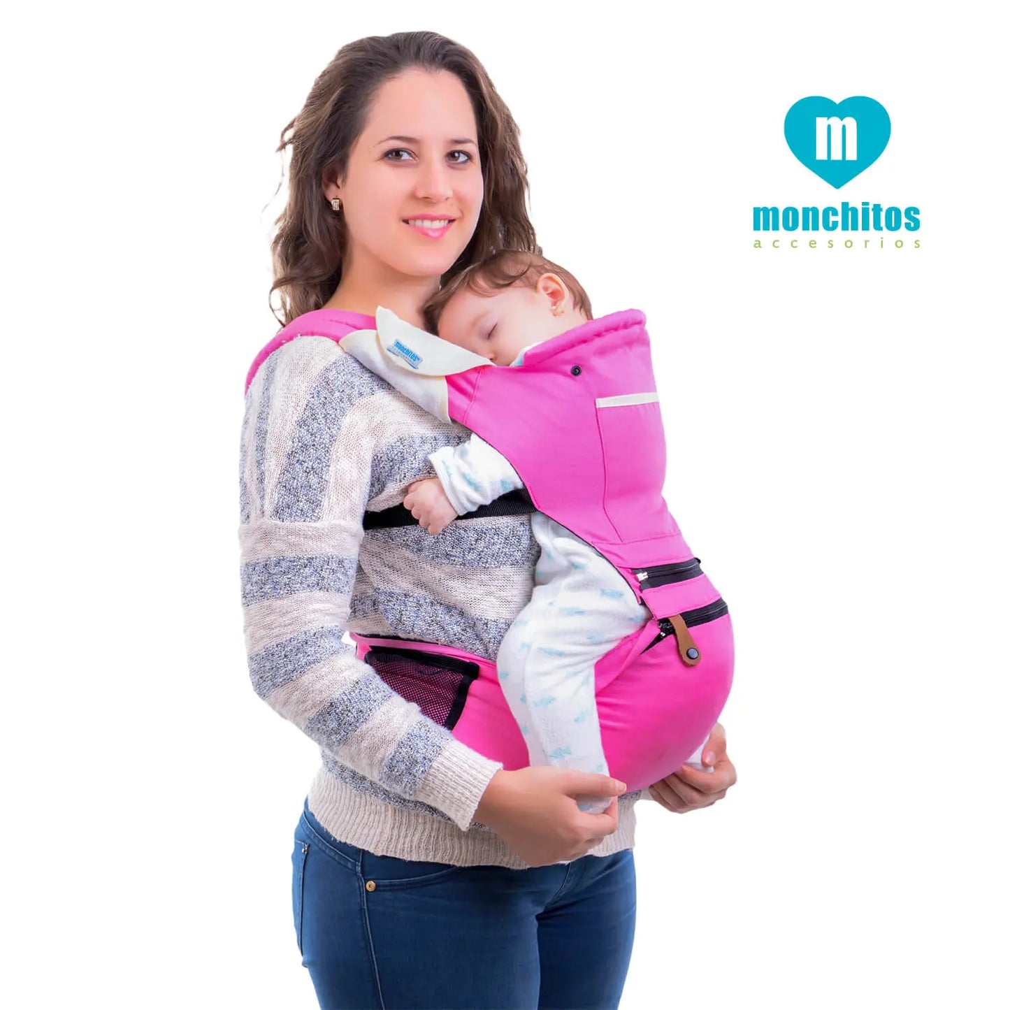 Canguro Baby Hip Carrier Rosado